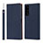 Leather Case Stands Flip Cover Holder DT2 for Sony Xperia 5 IV Blue