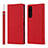 Leather Case Stands Flip Cover Holder DT2 for Sony Xperia 5 IV Red
