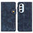 Leather Case Stands Flip Cover Holder DY01 for Motorola Moto Edge Plus (2022) 5G Blue