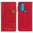 Leather Case Stands Flip Cover Holder DY01 for Motorola Moto G71 5G Red