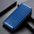 Leather Case Stands Flip Cover Holder for Apple iPhone 12 Max Blue
