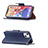 Leather Case Stands Flip Cover Holder for Apple iPhone 13 Blue