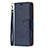 Leather Case Stands Flip Cover Holder for Apple iPhone 13 Blue