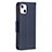 Leather Case Stands Flip Cover Holder for Apple iPhone 13 Blue