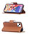 Leather Case Stands Flip Cover Holder for Apple iPhone 13 Brown