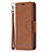 Leather Case Stands Flip Cover Holder for Apple iPhone 13 Brown