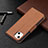 Leather Case Stands Flip Cover Holder for Apple iPhone 13 Brown