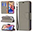 Leather Case Stands Flip Cover Holder for Apple iPhone 13 Gray