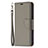 Leather Case Stands Flip Cover Holder for Apple iPhone 13 Gray