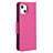 Leather Case Stands Flip Cover Holder for Apple iPhone 13 Mini Hot Pink