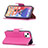 Leather Case Stands Flip Cover Holder for Apple iPhone 13 Mini Hot Pink