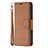 Leather Case Stands Flip Cover Holder for Apple iPhone 13 Pro Brown