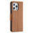 Leather Case Stands Flip Cover Holder for Apple iPhone 13 Pro Brown