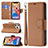 Leather Case Stands Flip Cover Holder for Apple iPhone 13 Pro Brown