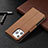 Leather Case Stands Flip Cover Holder for Apple iPhone 13 Pro Brown