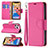 Leather Case Stands Flip Cover Holder for Apple iPhone 13 Pro Hot Pink