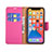 Leather Case Stands Flip Cover Holder for Apple iPhone 13 Pro Hot Pink