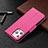 Leather Case Stands Flip Cover Holder for Apple iPhone 13 Pro Hot Pink