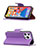 Leather Case Stands Flip Cover Holder for Apple iPhone 13 Pro Max Purple