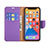 Leather Case Stands Flip Cover Holder for Apple iPhone 13 Pro Max Purple