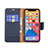 Leather Case Stands Flip Cover Holder for Apple iPhone 13 Pro Navy Blue