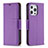 Leather Case Stands Flip Cover Holder for Apple iPhone 13 Pro Purple