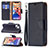 Leather Case Stands Flip Cover Holder for Apple iPhone 14 Black