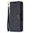 Leather Case Stands Flip Cover Holder for Apple iPhone 14 Black