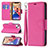 Leather Case Stands Flip Cover Holder for Apple iPhone 14 Hot Pink