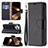 Leather Case Stands Flip Cover Holder for Apple iPhone 14 Pro Black