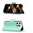 Leather Case Stands Flip Cover Holder for Apple iPhone 14 Pro Max Cyan