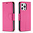 Leather Case Stands Flip Cover Holder for Apple iPhone 14 Pro Max Hot Pink