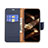 Leather Case Stands Flip Cover Holder for Apple iPhone 14 Pro Max Navy Blue