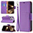 Leather Case Stands Flip Cover Holder for Apple iPhone 14 Pro Purple