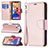 Leather Case Stands Flip Cover Holder for Apple iPhone 14 Rose Gold