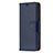 Leather Case Stands Flip Cover Holder for Apple iPhone 15 Blue