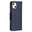 Leather Case Stands Flip Cover Holder for Apple iPhone 15 Blue