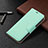 Leather Case Stands Flip Cover Holder for Apple iPhone 15 Cyan