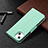 Leather Case Stands Flip Cover Holder for Apple iPhone 15 Cyan