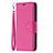 Leather Case Stands Flip Cover Holder for Apple iPhone 15 Hot Pink