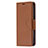 Leather Case Stands Flip Cover Holder for Apple iPhone 15 Plus Brown