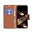 Leather Case Stands Flip Cover Holder for Apple iPhone 15 Plus Brown