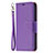 Leather Case Stands Flip Cover Holder for Apple iPhone 15 Plus Purple