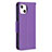 Leather Case Stands Flip Cover Holder for Apple iPhone 15 Plus Purple