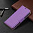 Leather Case Stands Flip Cover Holder for Apple iPhone 15 Plus Purple