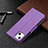 Leather Case Stands Flip Cover Holder for Apple iPhone 15 Plus Purple