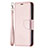 Leather Case Stands Flip Cover Holder for Apple iPhone 15 Plus Rose Gold