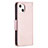 Leather Case Stands Flip Cover Holder for Apple iPhone 15 Plus Rose Gold