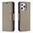 Leather Case Stands Flip Cover Holder for Apple iPhone 15 Pro Khaki