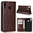 Leather Case Stands Flip Cover Holder for Asus Zenfone 5z ZS620KL Brown